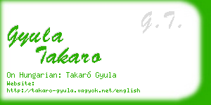 gyula takaro business card